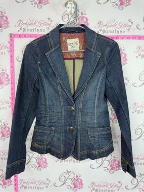 Esprit Dark Blue Denim Tailored Blazer Jacket